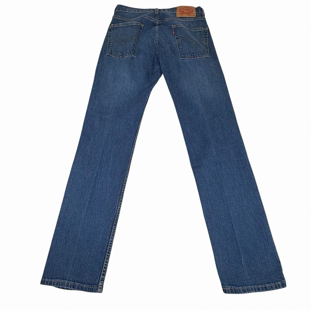 Levis 513 Jeans Size 28x30 Blue Denim Medium Wash Mid Rise Straight Leg Casual‎